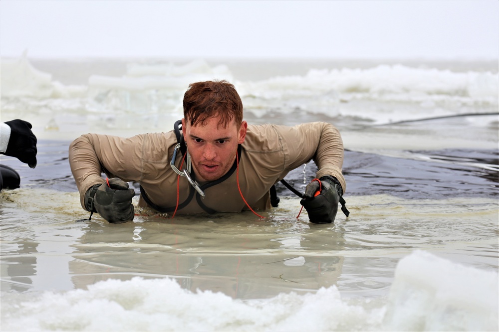 Students take plunge for cold-water immersion training at Fort McCoy