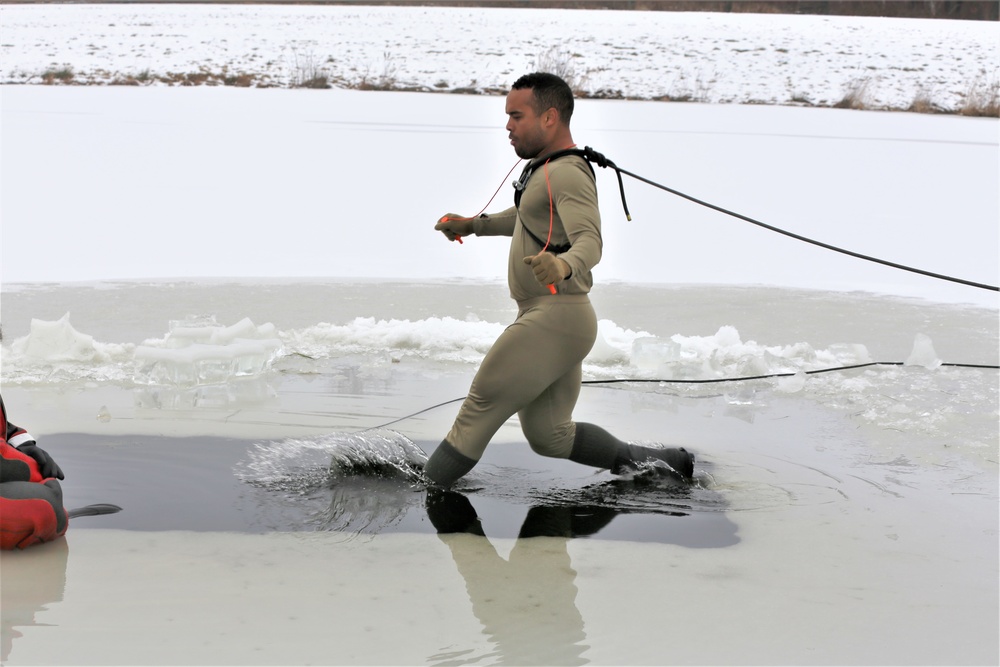 Students take plunge for cold-water immersion training at Fort McCoy