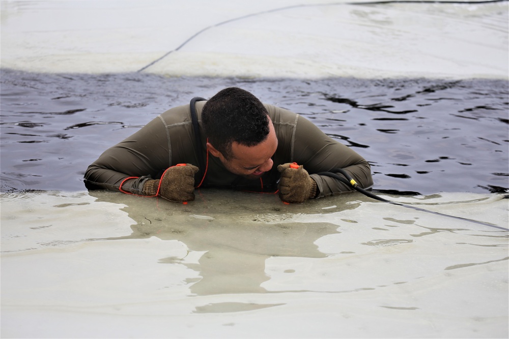 Students take plunge for cold-water immersion training at Fort McCoy