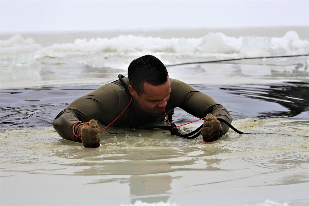 Students take plunge for cold-water immersion training at Fort McCoy