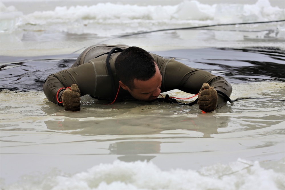 Students take plunge for cold-water immersion training at Fort McCoy