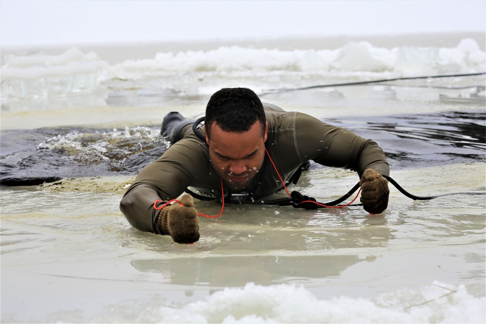 Students take plunge for cold-water immersion training at Fort McCoy