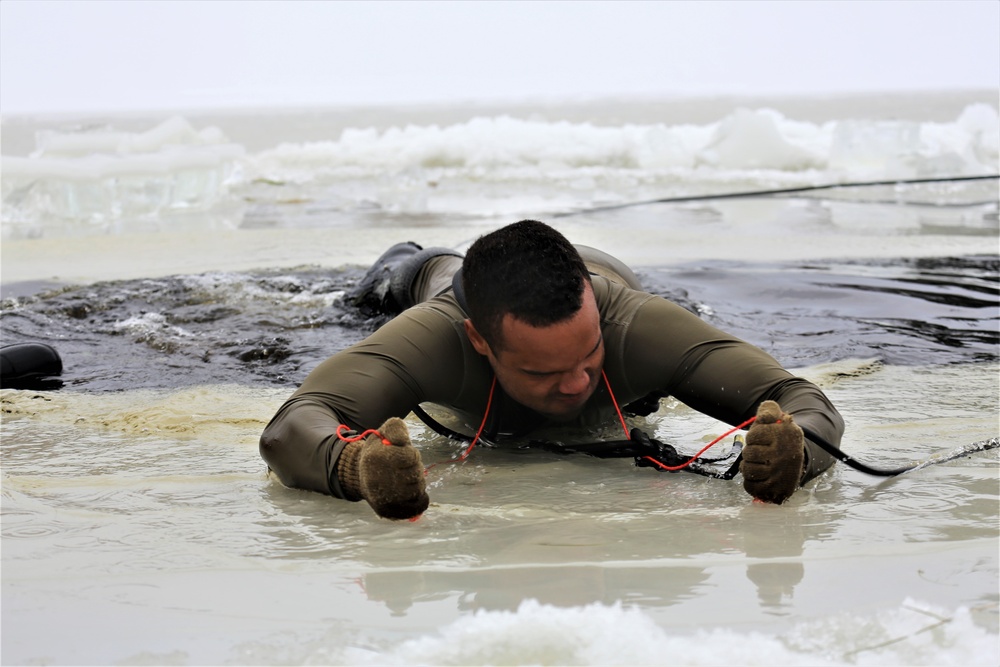 Students take plunge for cold-water immersion training at Fort McCoy