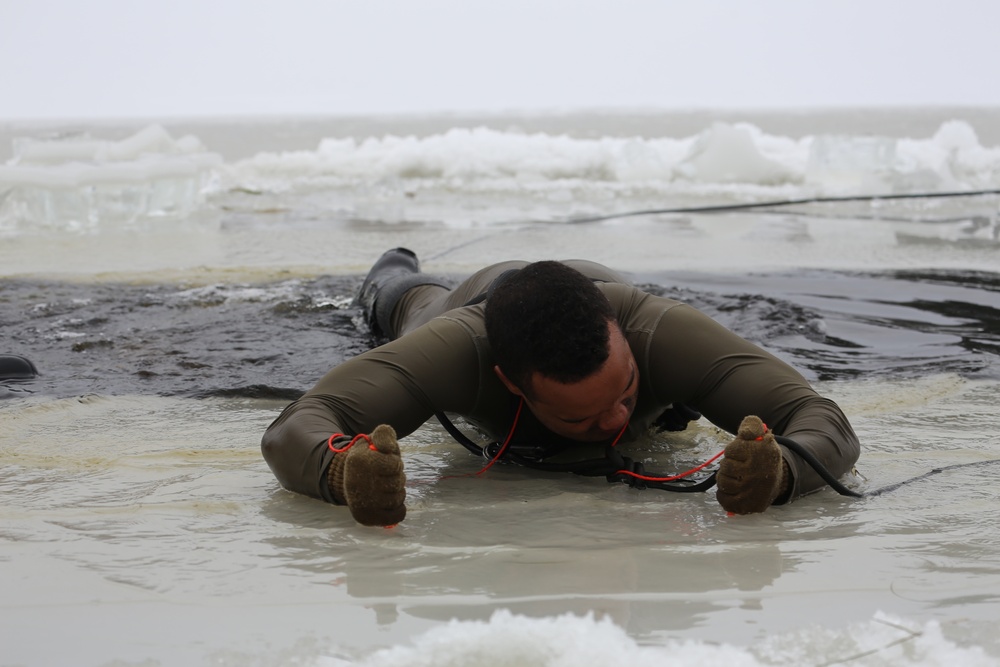 Students take plunge for cold-water immersion training at Fort McCoy