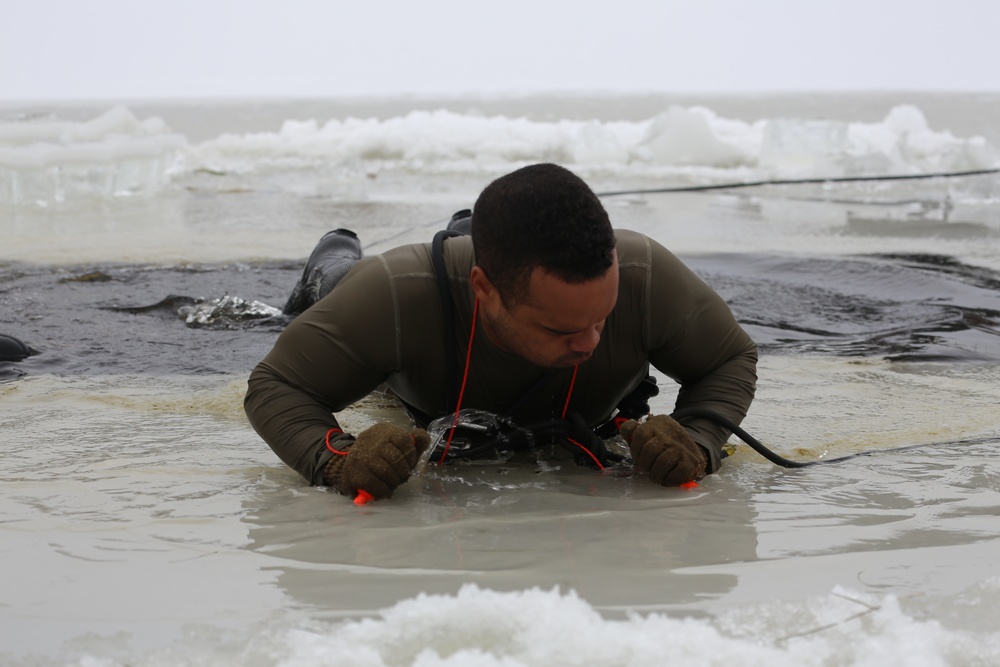 Students take plunge for cold-water immersion training at Fort McCoy