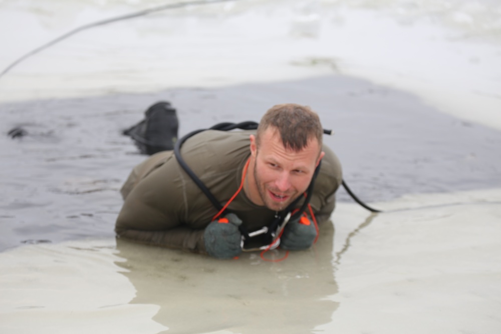 Students take plunge for cold-water immersion training at Fort McCoy