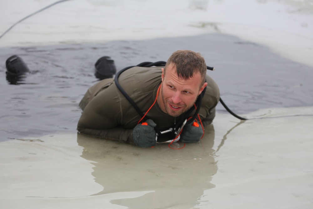 Students take plunge for cold-water immersion training at Fort McCoy