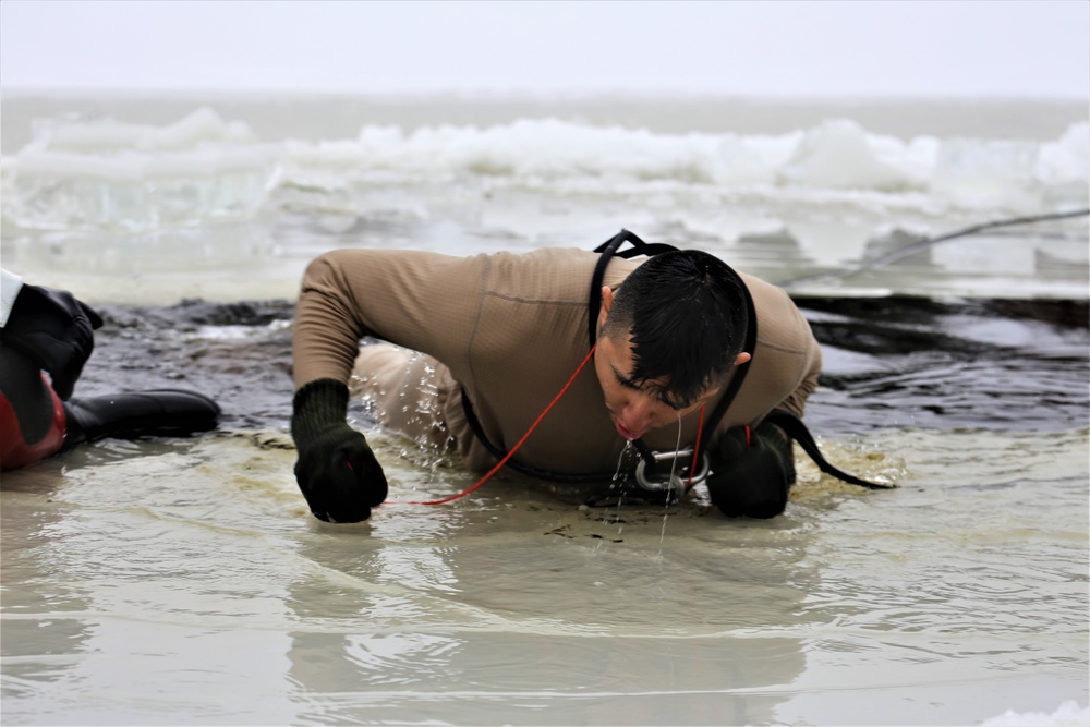 Students take plunge for cold-water immersion training at Fort McCoy