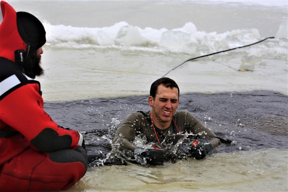 Students take plunge for cold-water immersion training at Fort McCoy