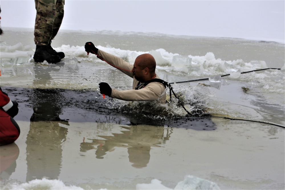 Students take plunge for cold-water immersion training at Fort McCoy