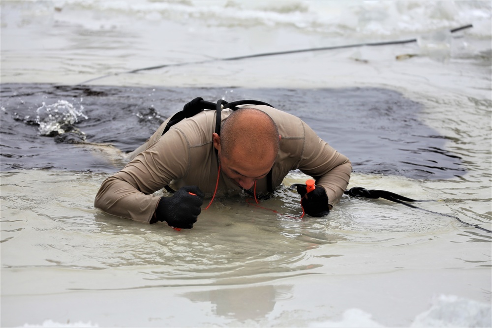 Students take plunge for cold-water immersion training at Fort McCoy