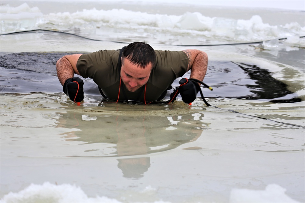 Students take plunge for cold-water immersion training at Fort McCoy