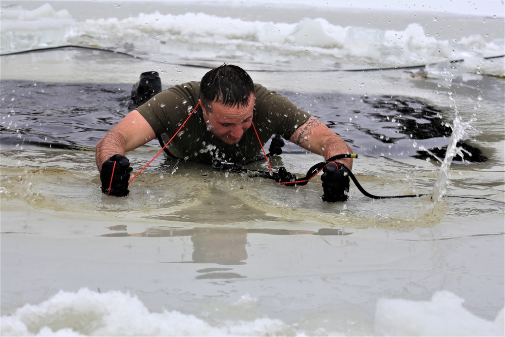 Students take plunge for cold-water immersion training at Fort McCoy