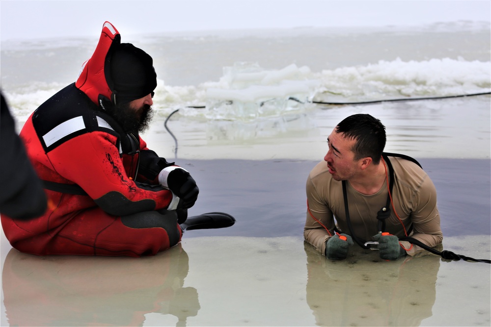 Students take plunge for cold-water immersion training at Fort McCoy