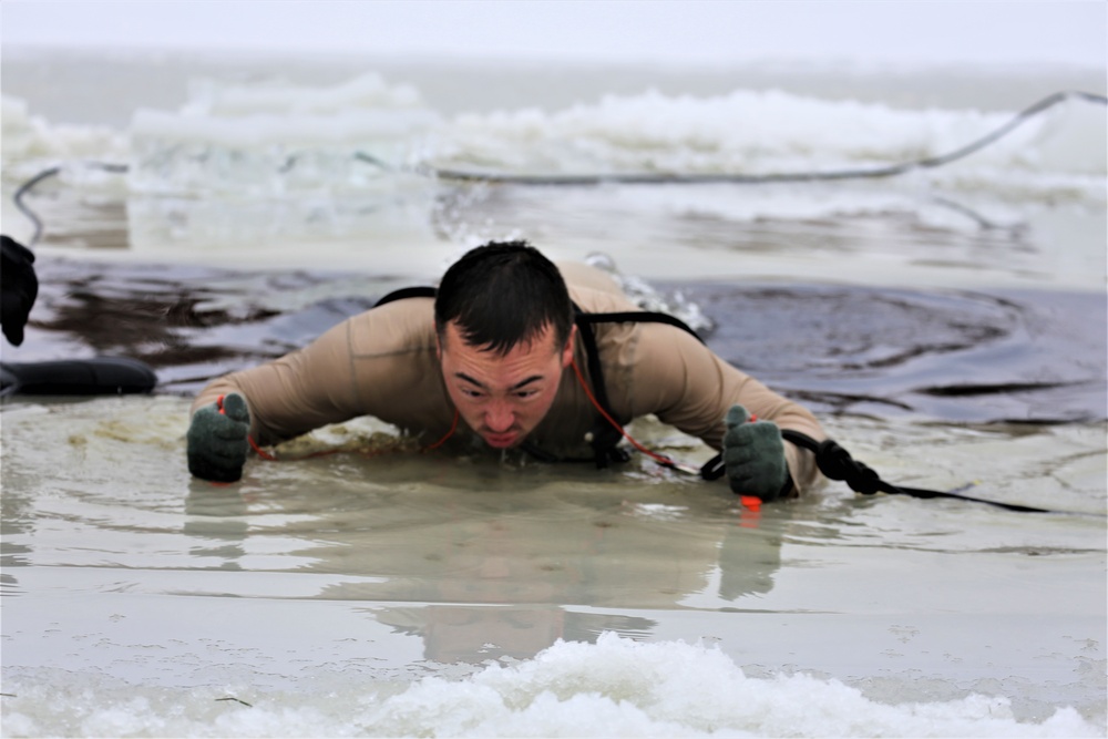 Students take plunge for cold-water immersion training at Fort McCoy