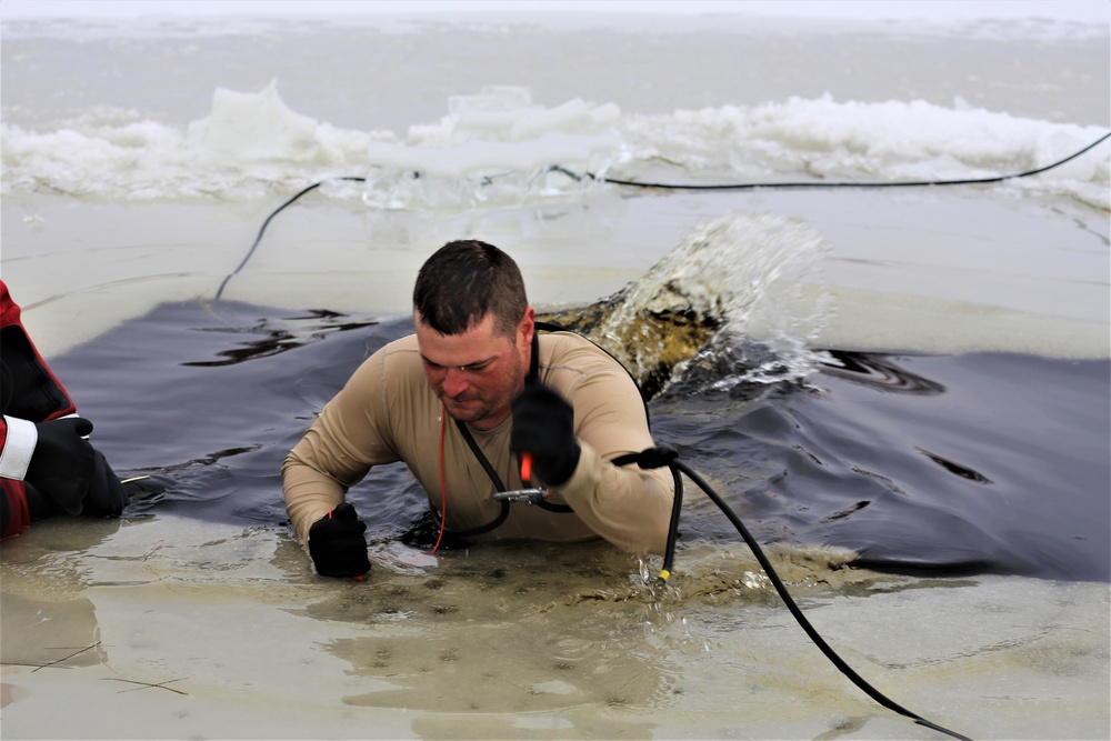 Students take plunge for cold-water immersion training at Fort McCoy