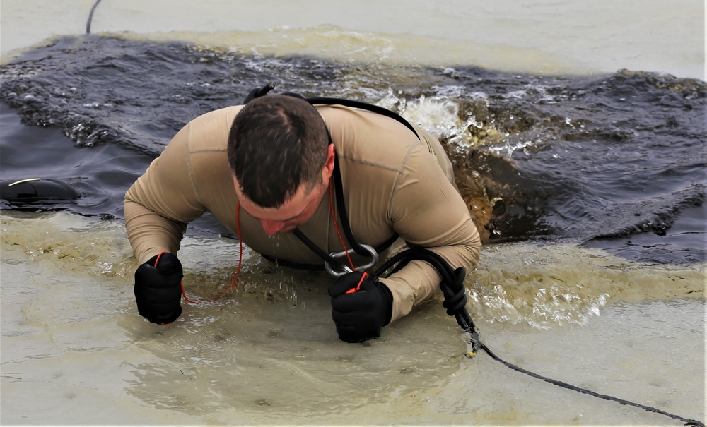 Students take plunge for cold-water immersion training at Fort McCoy