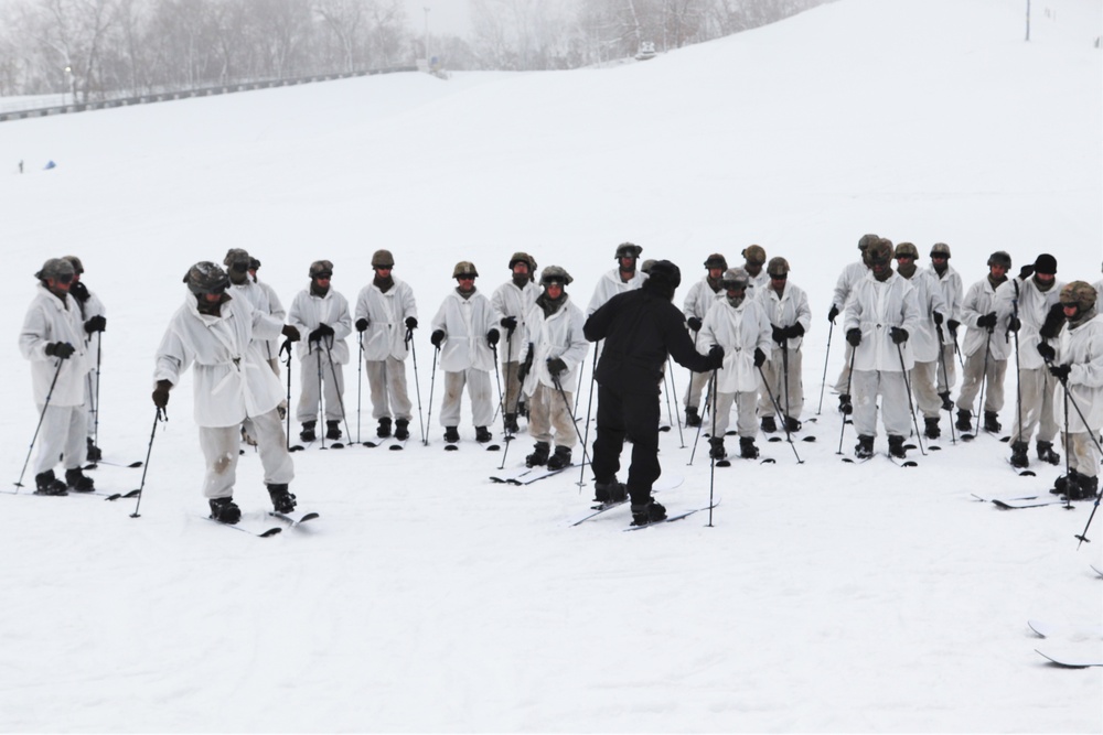 CWOC students complete skiing familiarization during training at Fort McCoy