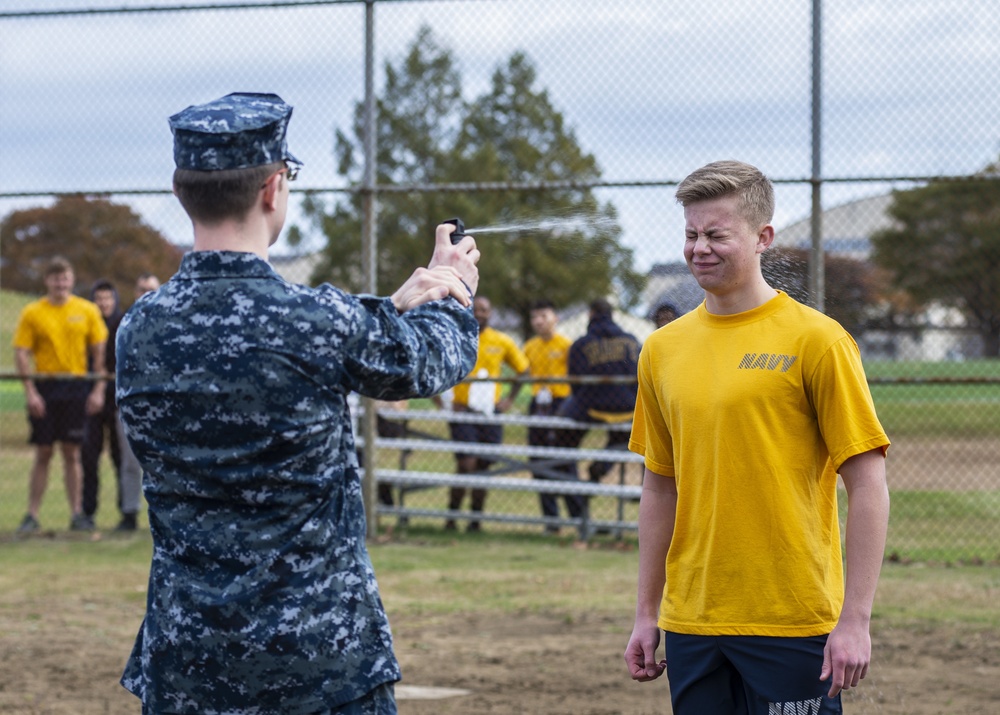 Sailors go through oleoresin capsicum spray Sailors go through oleoresin capsicum spray