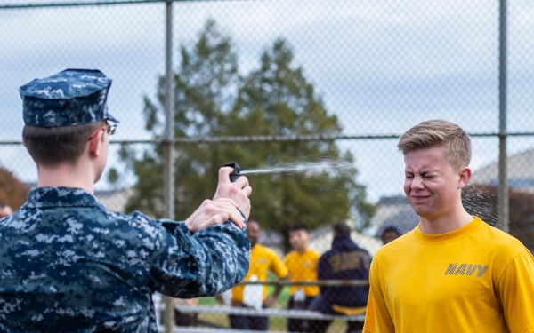 Sailors go through oleoresin capsicum spray