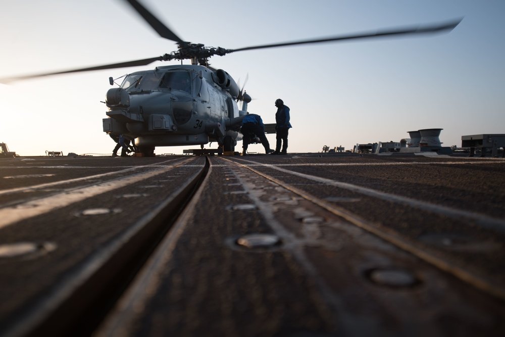 USS Chung-Hoon and HSM-37 conduct flight operations