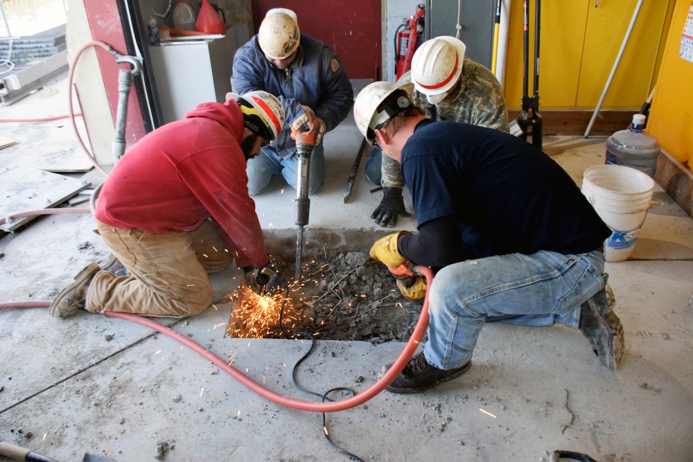 USACE Black Rock Lock employees excavate concrete