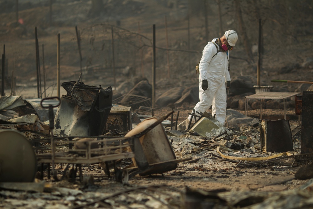 649th Engineer Company conducts Camp Fire debris clearing