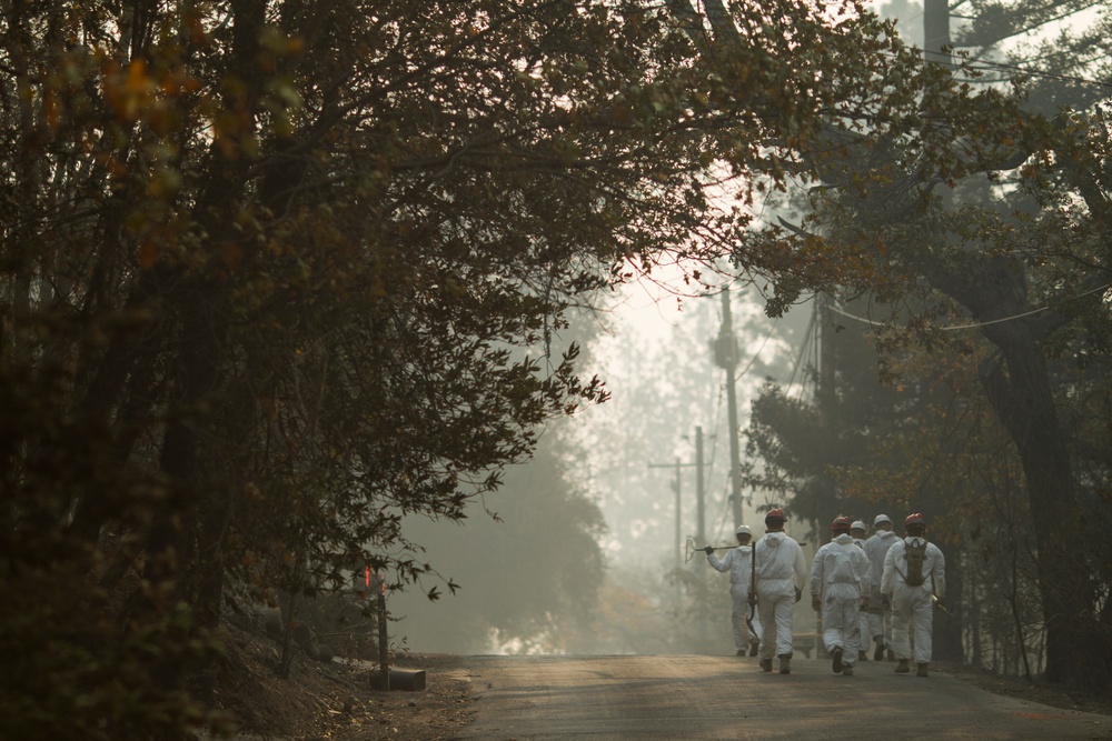 649th Engineer Company conducts Camp Fire debris clearing