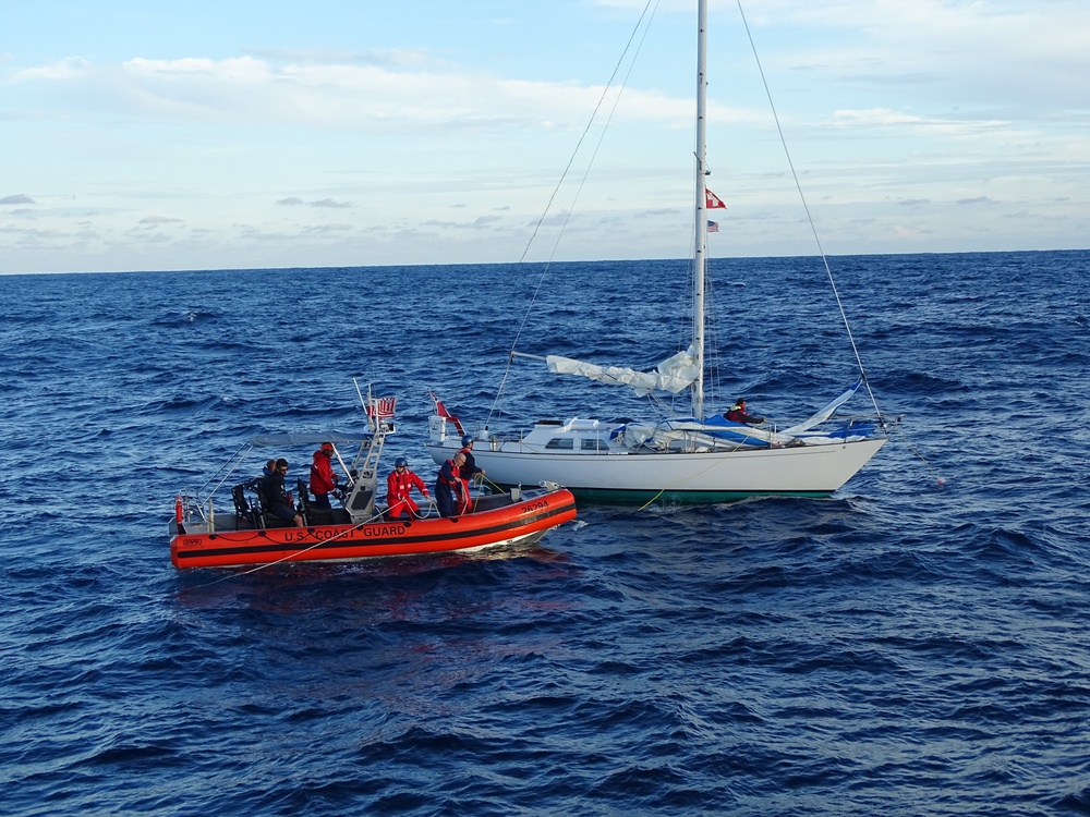 Coast Guard assists sailing vessel 50 miles off Cape Lookout, NC