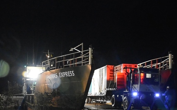 U.S. Virgin Islands temporary emergency power generators loaded for transfer to Puerto Rico