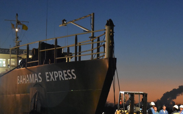 U.S. Virgin Islands temporary emergency power generators loaded for transfer to Puerto Rico