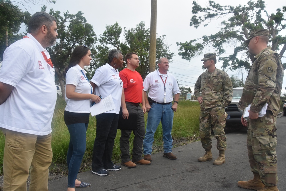 Maj. Gen. Ed Jackson, deputy chief of engineers, visits with the critical public facilities team in U.S. Virgin Islands