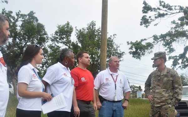 Maj. Gen. Ed Jackson, deputy chief of engineers, visits with the critical public facilities team in U.S. Virgin Islands