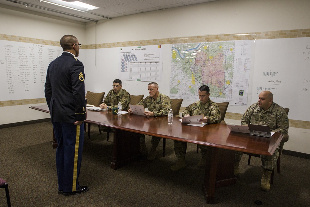 4th Cavalry Multi-Functional Training Brigade NCO of the quarter board