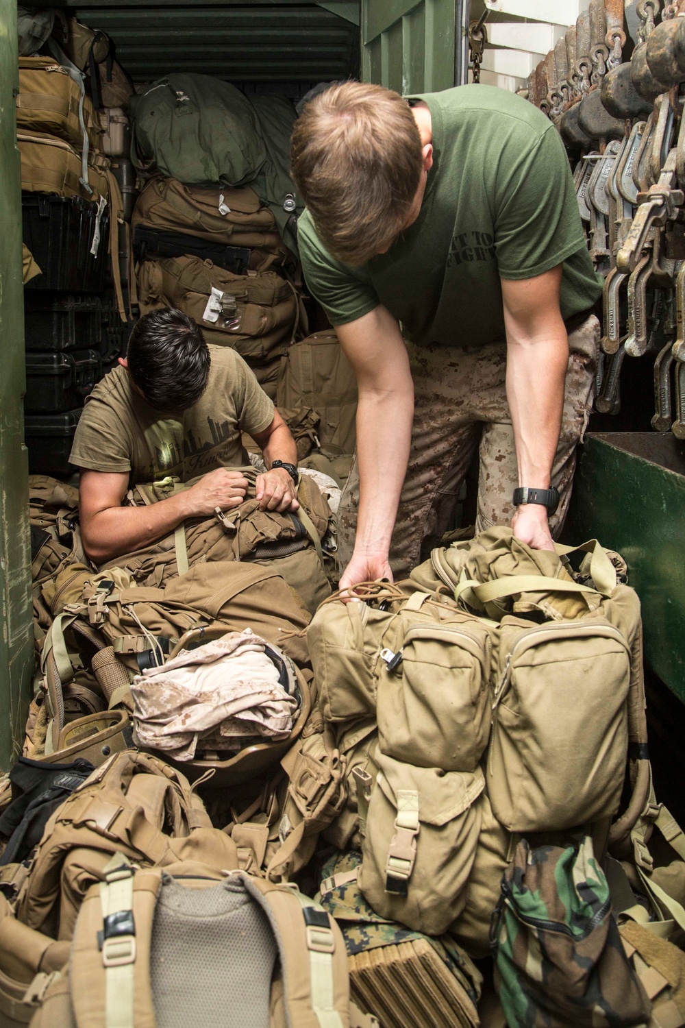 USS Essex Cargo Reorganization