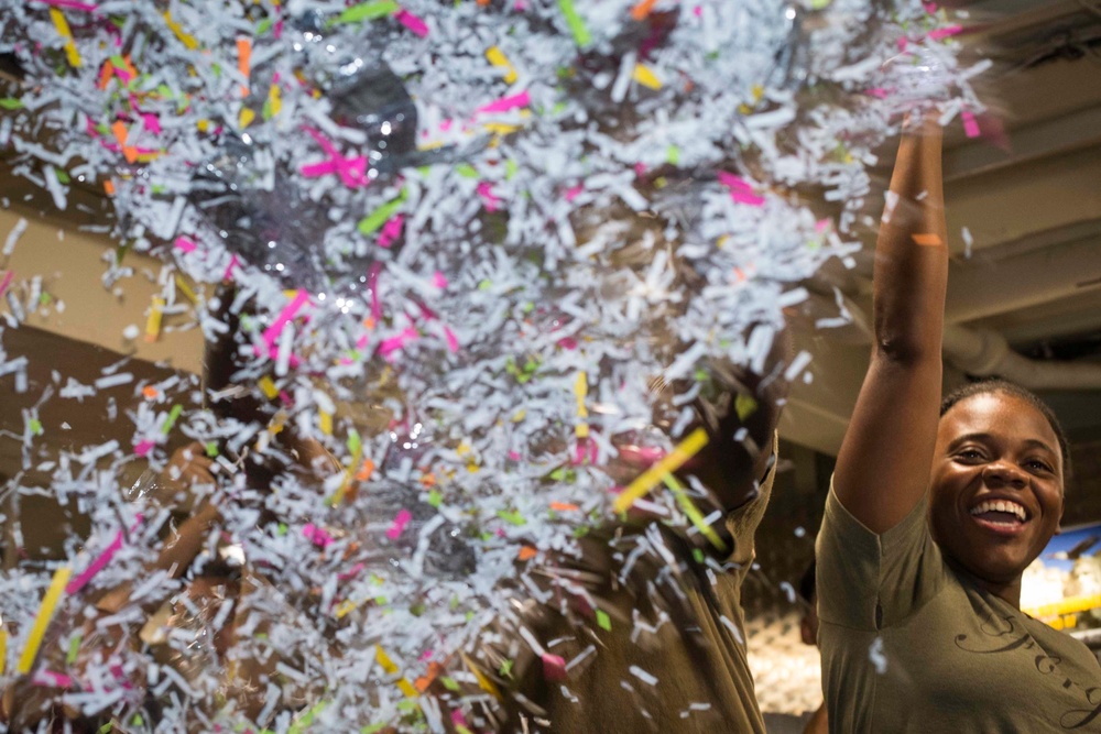 USS Rushmore celebrates the New Year's