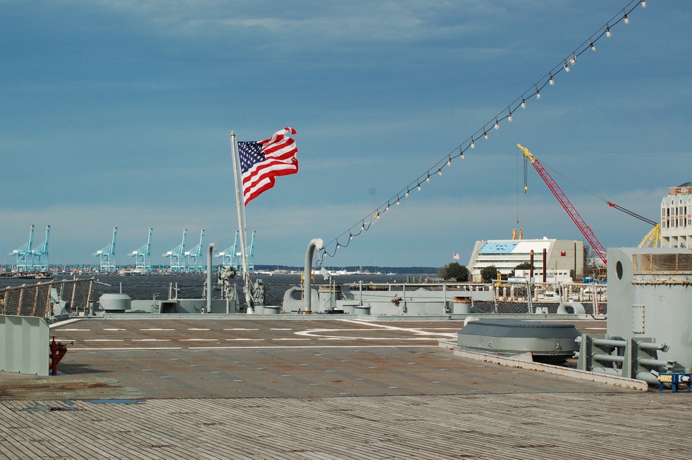 National Ensign aboard a Battleship