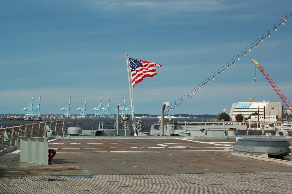 National Ensign aboard a Battleship