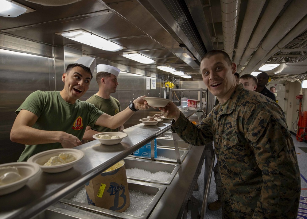 New Year's Eve ice cream social aboard the USS Arlington