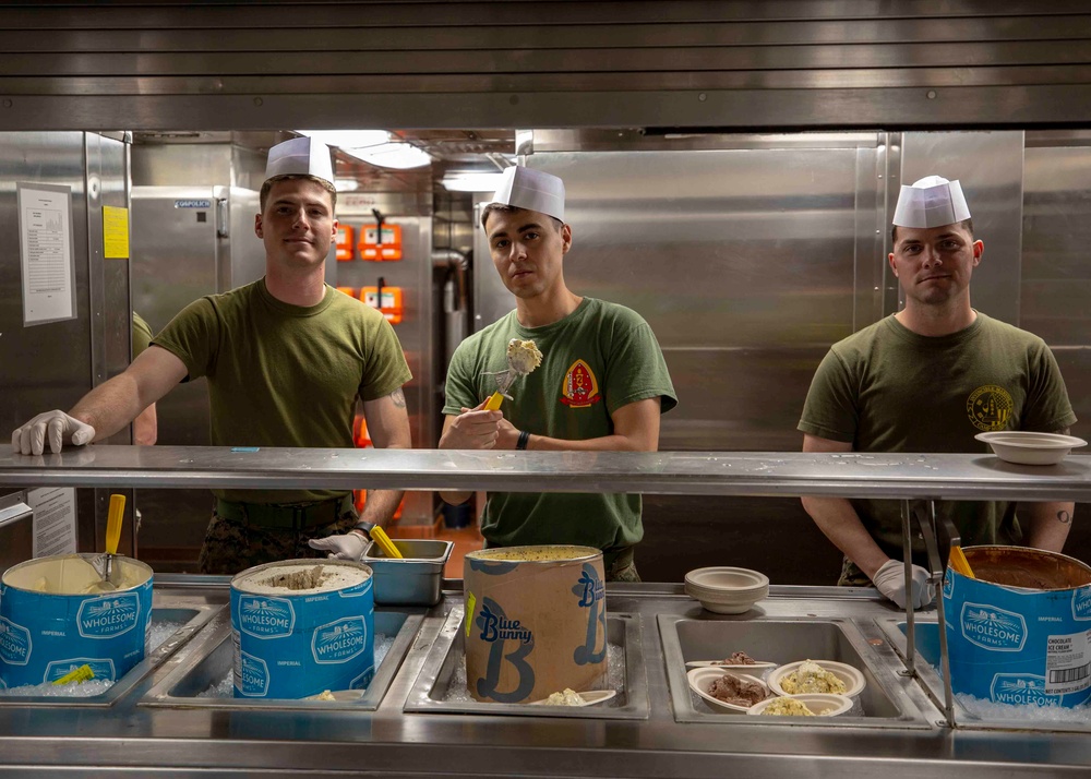 New Year's Eve ice cream social aboard the USS Arlington