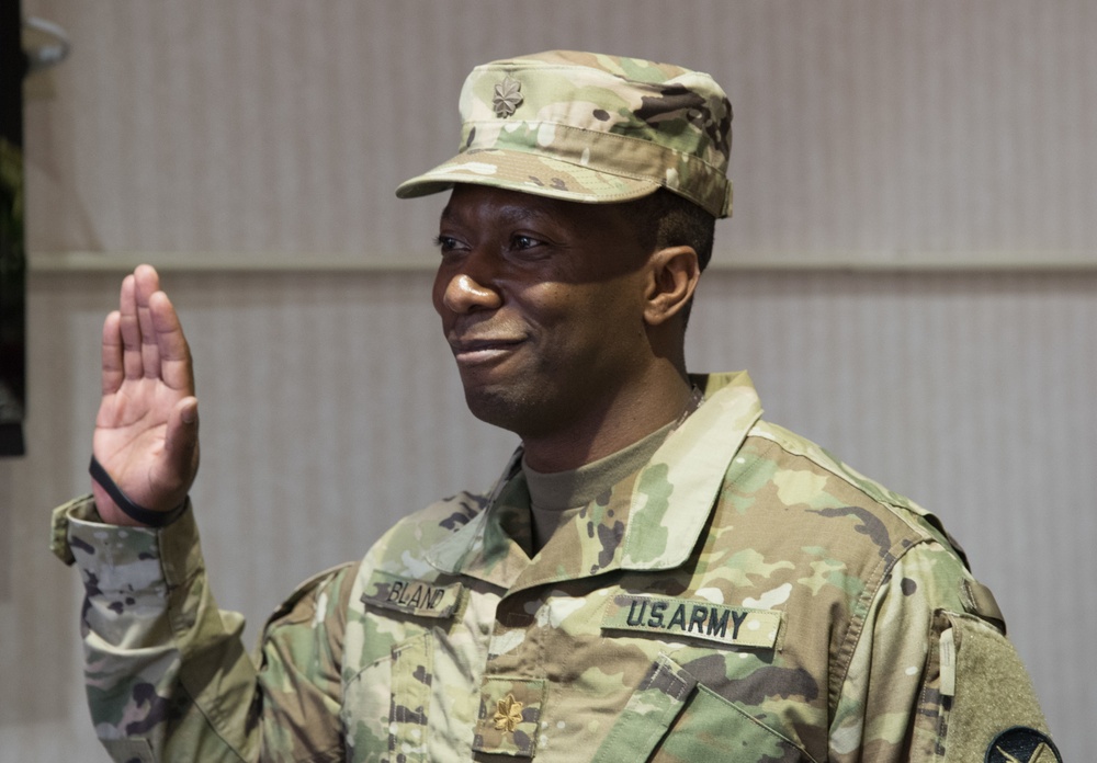 Maj. Bland take the oath of office
