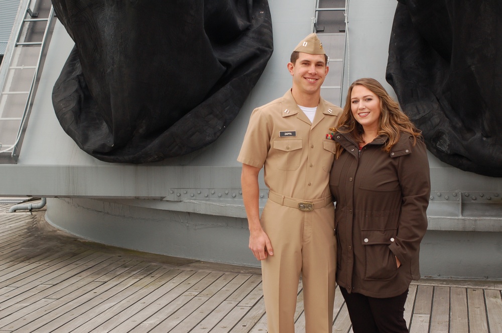 Promotion ceremony aboard the USS Wisconsin (BB 64)