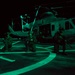 Huey disembarkation drills at night on the USS Arlington