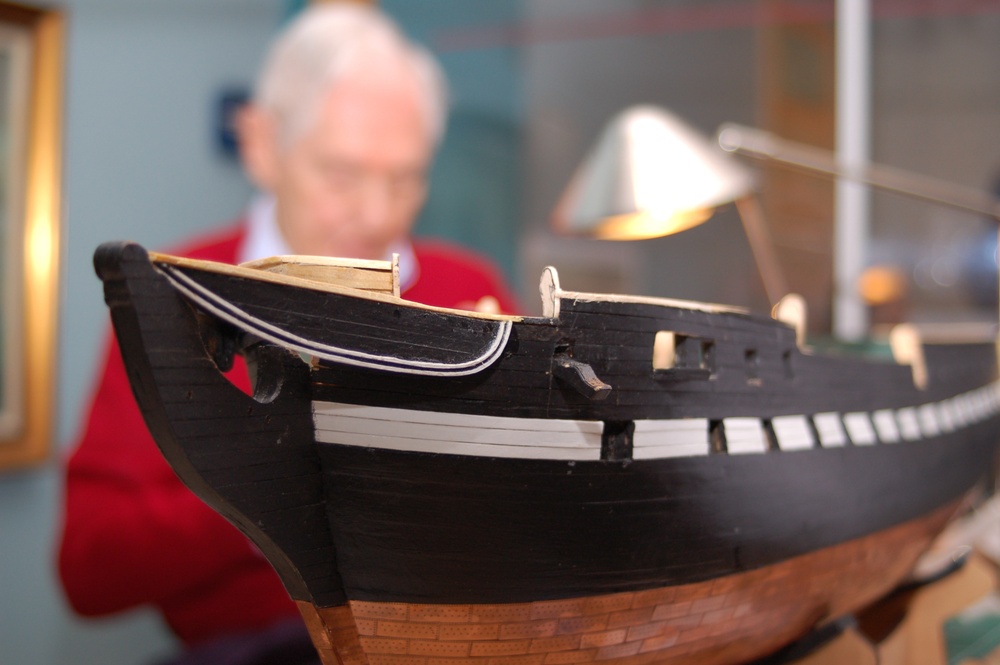 Model shipbuilder at Naval Museum