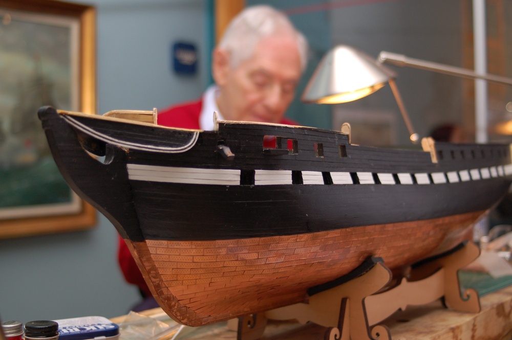 Model shipbuilder at Naval Museum