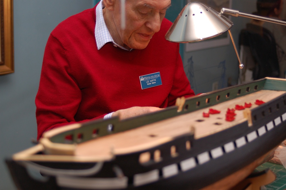 Model shipbuilder at Naval Museum