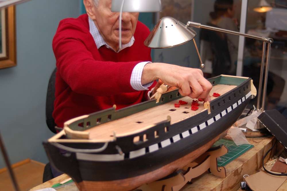 Model shipbuilder at Naval Museum