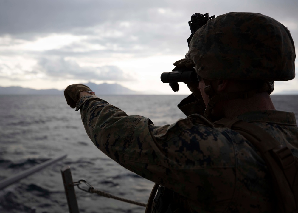 22nd MEU Marines BZO machine guns in the Mediterranean