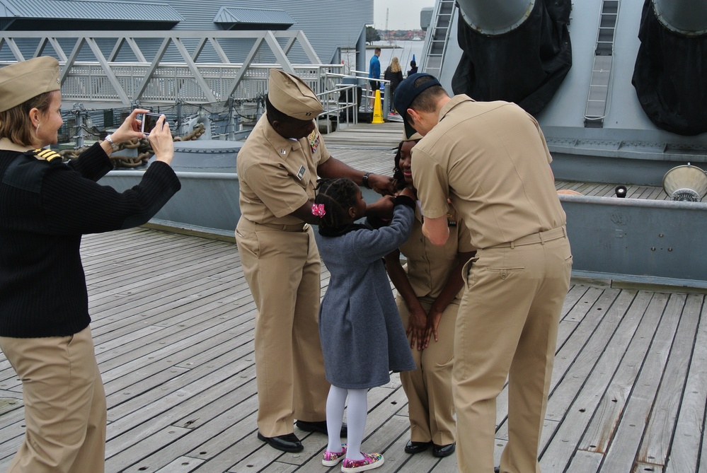 Promotion ceremony aboard a Battleship