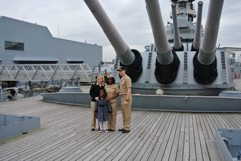 Promotion ceremony aboard a Battleship